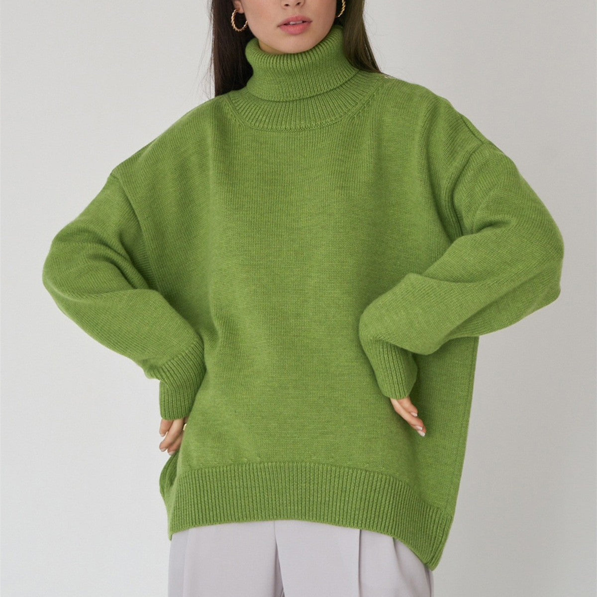 Carlota - Jersey de cuello alto oversize de lana