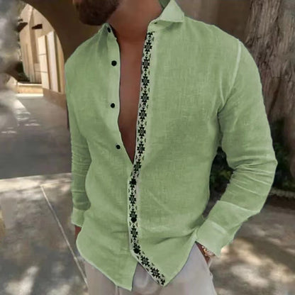 Leo - Camisa de lino bordada