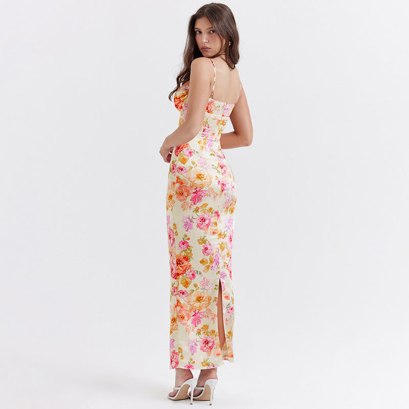 Mariana - Vestido largo floral con corset