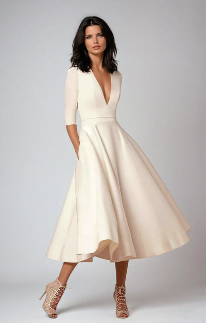 Diana - Vestido midi con escote en V
