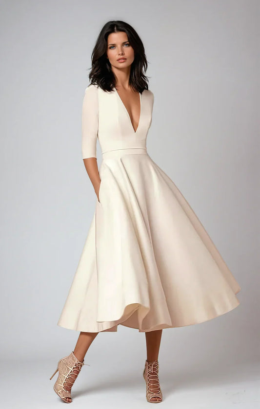 Diana - Vestido midi con escote en V