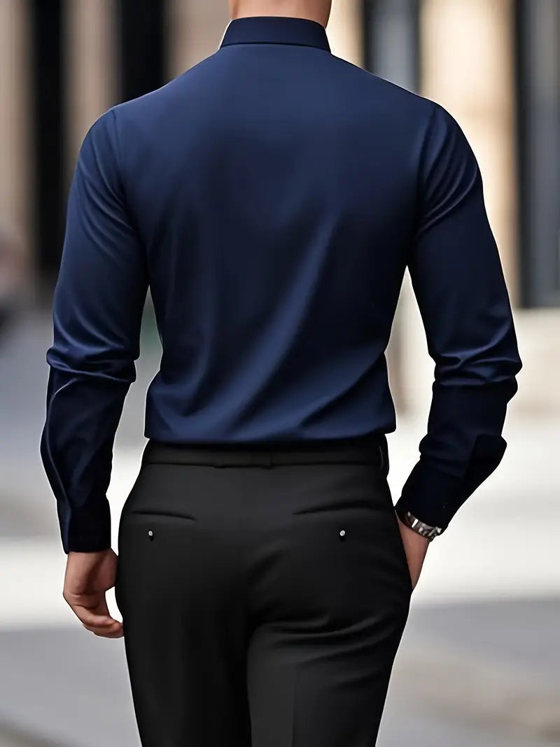 Gabriel - Camisa de hombre manga larga con corte slim fit