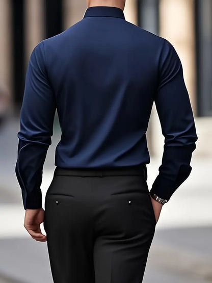 Gabriel - Camisa de hombre manga larga con corte slim fit