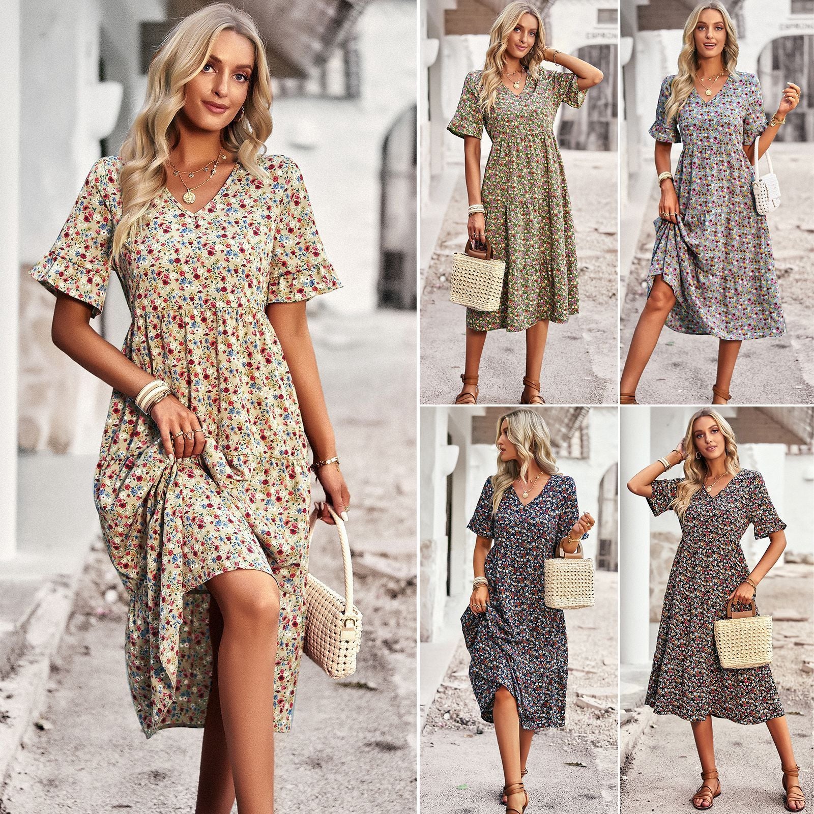 Seryne | Vestido elegante de mujer con escote en v