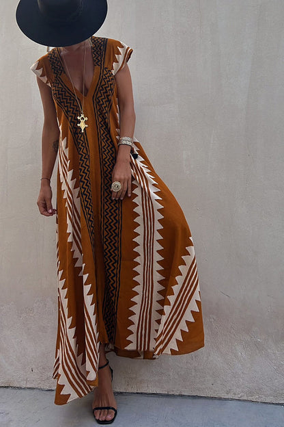 Ana | Vestido maxi estampado etnico elegante