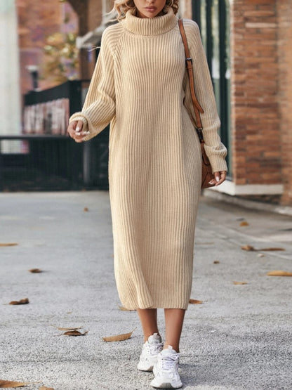 Sofía - Vestido de punto largo cuello alto mujer