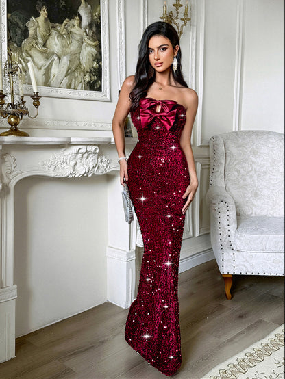 Sofía - Vestido largo de lentejuelas para mujer