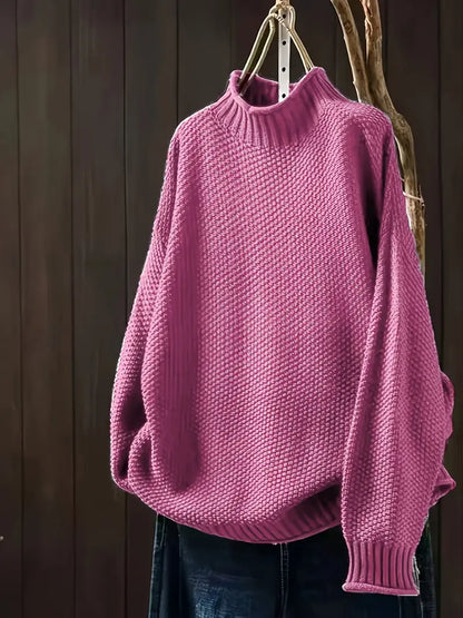 Isabela - Jersey mujer cuello alto tejido grueso casual