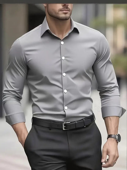 Gabriel - Camisa de hombre manga larga con corte slim fit