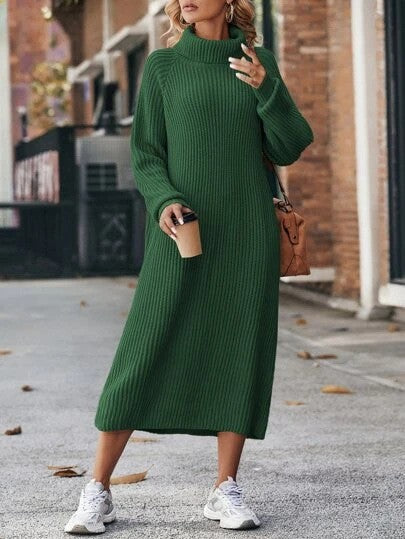 Sofía - Vestido de punto largo cuello alto mujer