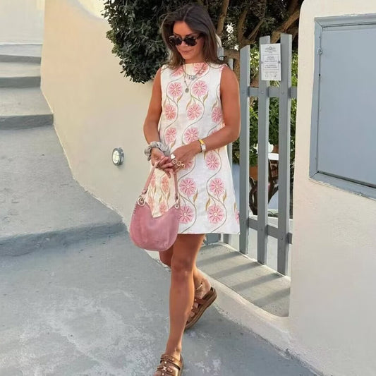 Maleya - Vestido corto estampado floral