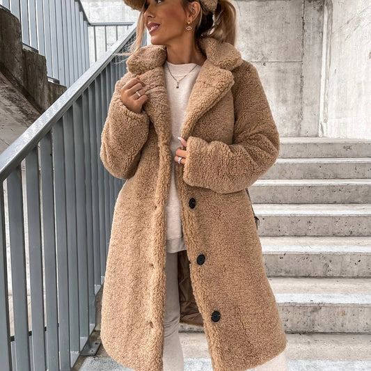 Valeria – Abrigo de invierno de lana de cordero para mujer