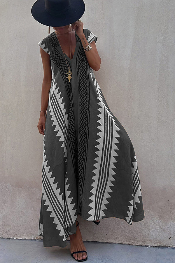 Ana | Vestido maxi estampado etnico elegante