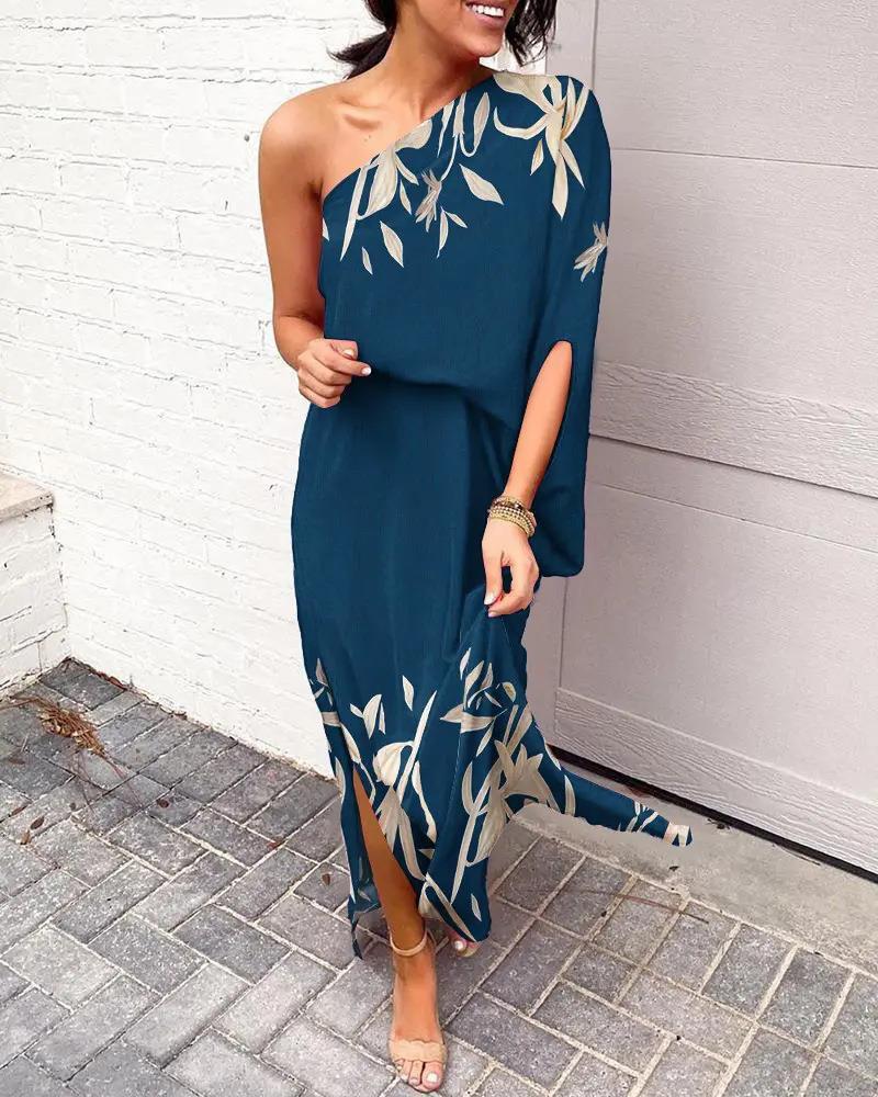 Regina - Vestido floral midi asimétrico