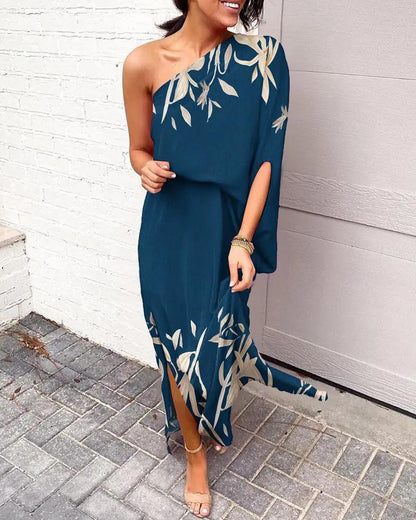 Regina - Vestido floral midi asimétrico