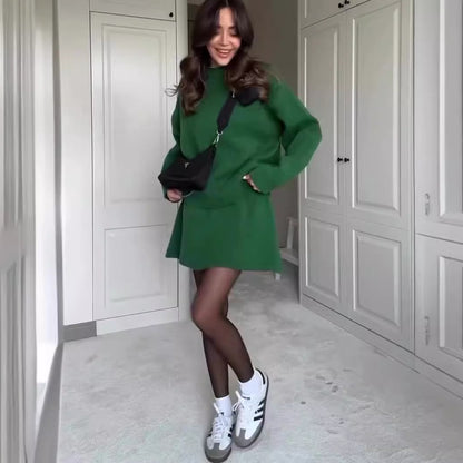 Camila - Conjunto de suéter oversize con falda corta mujer