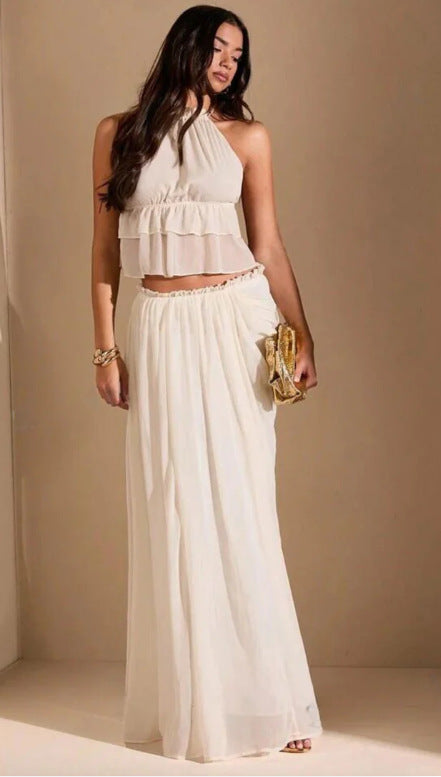 Renata - Conjunto blanco con top halter
