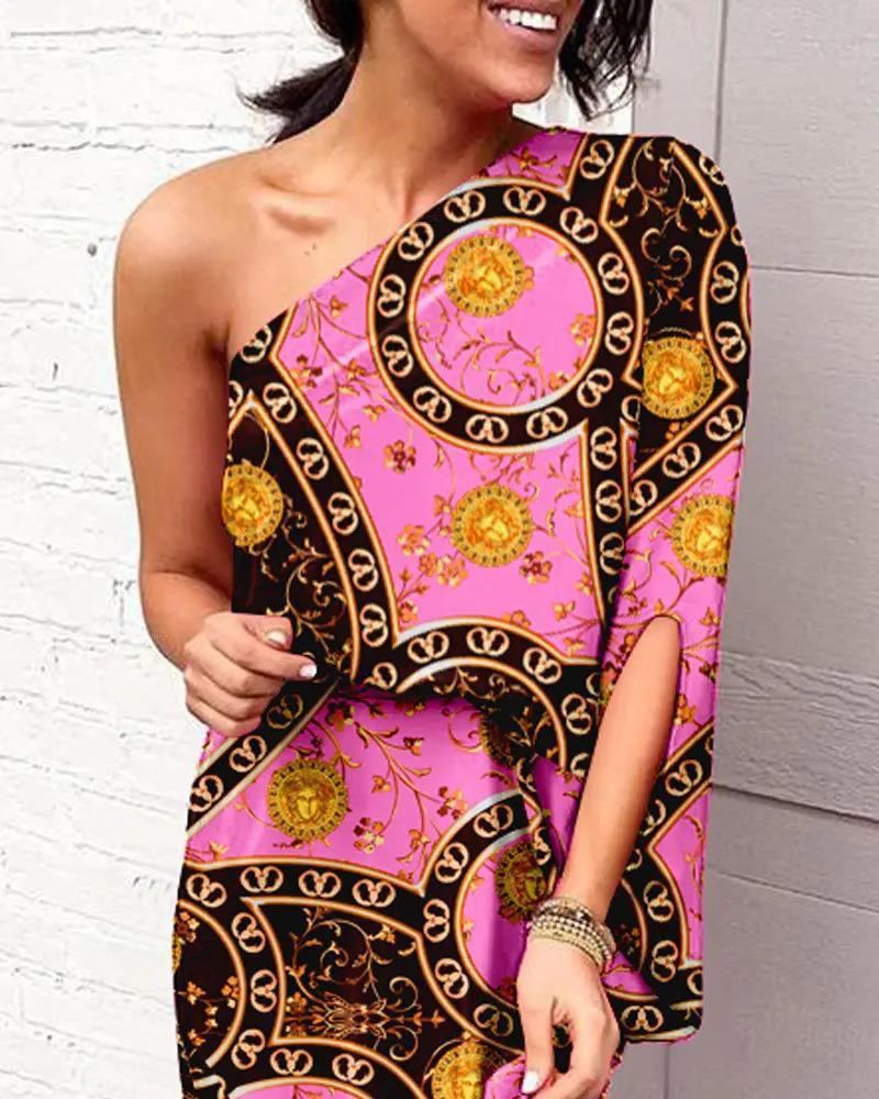 Regina - Vestido floral midi asimétrico