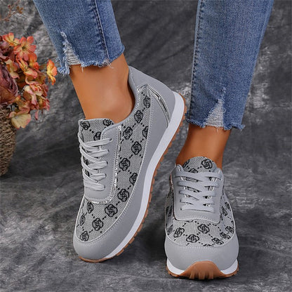 Zylarie | Zapatillas deportivas transpirables con estampado floral y cordones