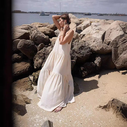 Hana - Vestido de playa marfil