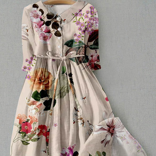 Nyress | Vestido midi de estampado floral en tonos pastel