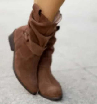 Camila - Botas de ante holgadas hasta la mitad de la pantorrilla
