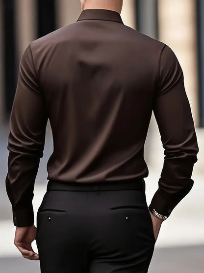 Gabriel - Camisa de hombre manga larga con corte slim fit