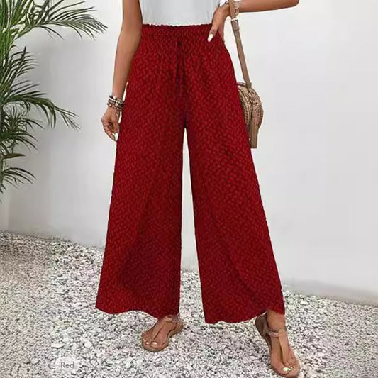 Monique - Pantalón de verano estampado de pierna ancha