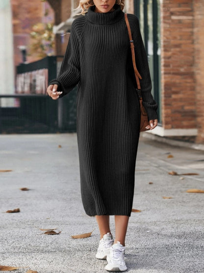 Sofía - Vestido de punto largo cuello alto mujer