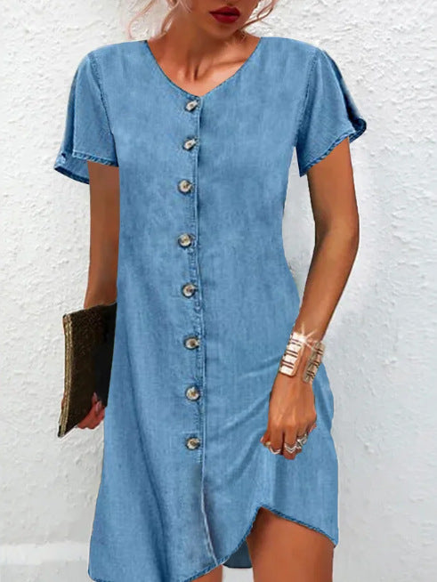 Noa - Vestido camisero corto de mezclilla