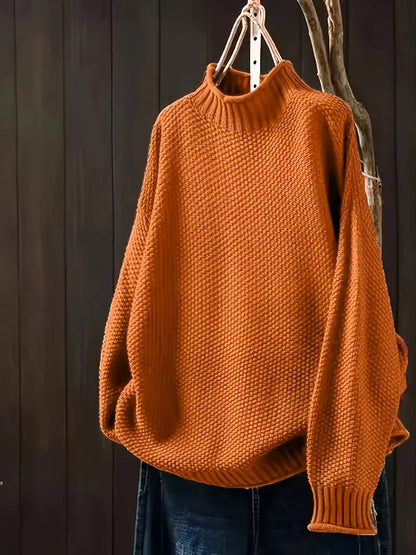 Isabela - Jersey mujer cuello alto tejido grueso casual
