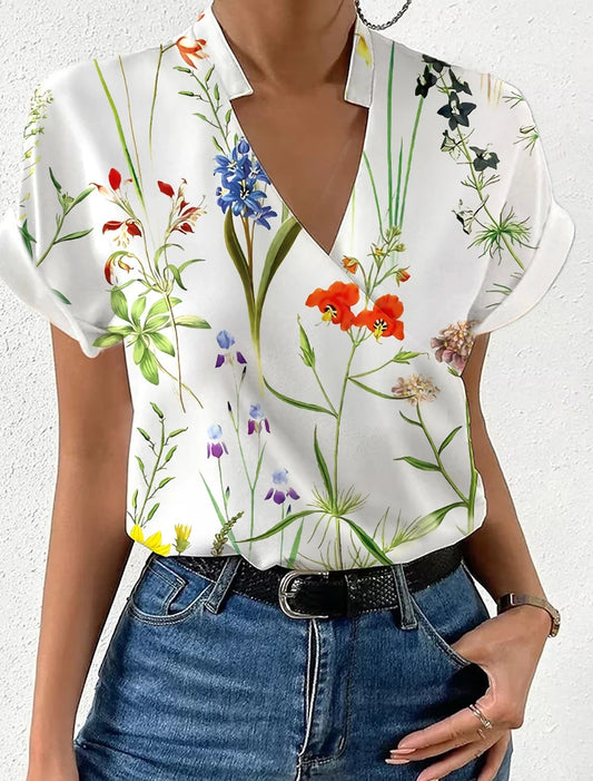 Martha - Blusa Floral Cuello en V