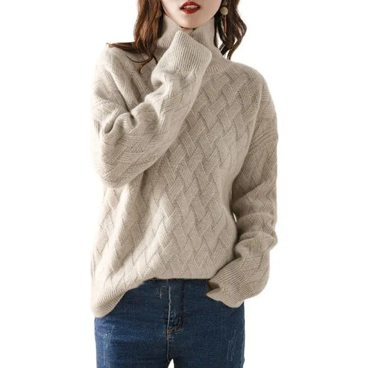 Elisa - Suéter de cashmere cuello alto mujer