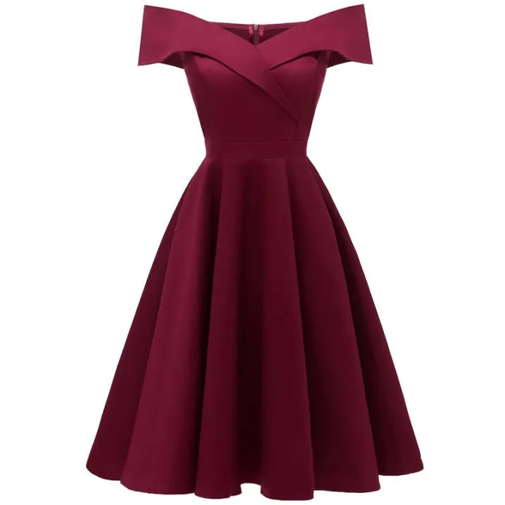 Clara - Vestido de cóctel para mujer con hombros descubiertos