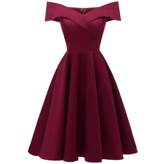 Clara - Vestido de cóctel para mujer con hombros descubiertos
