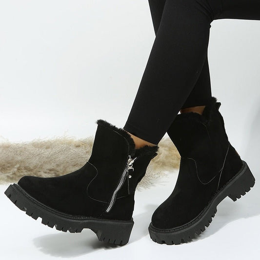Lucía - Botines de invierno mujer planos con cremallera