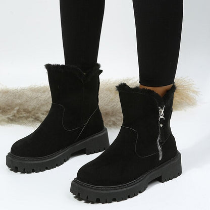 Lucía - Botines de invierno mujer planos con cremallera