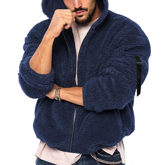 Alekzander | Chaqueta de invierno para hombre nueva con capucha y cremallera de doble cara cálida