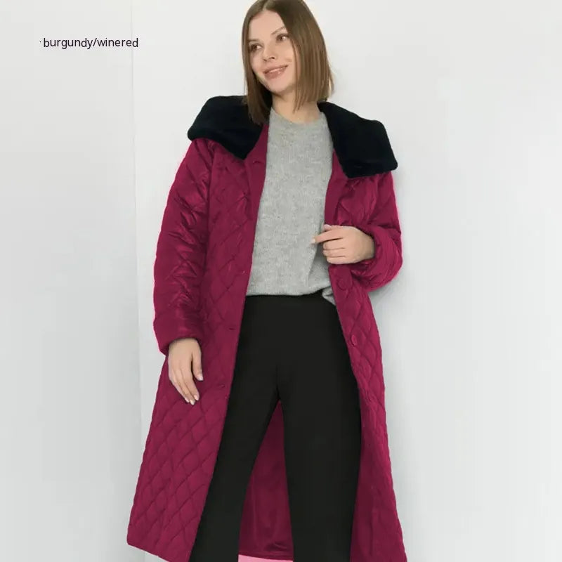 Aurorah | Chaqueta acolchada de algodón ajustada con cuello de piel grande