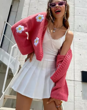 Adhielah | Cardigan con bordado de flores grandes