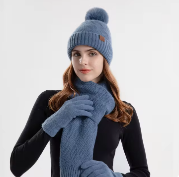 Auhrohra | Conjunto de gorro de punto cálido y bufanda larga para mujer