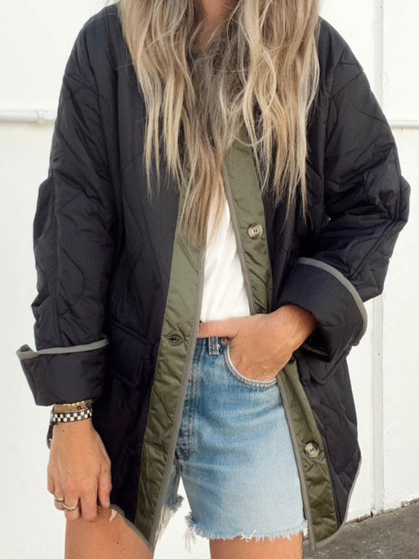 Marlowa | Chaqueta acolchada oversize para mujer con corte amplio y detalles en contraste