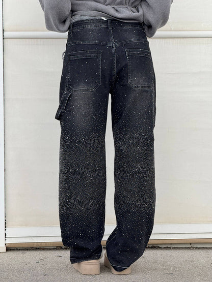 Isabella – Jeans rectos con detalles brillantes