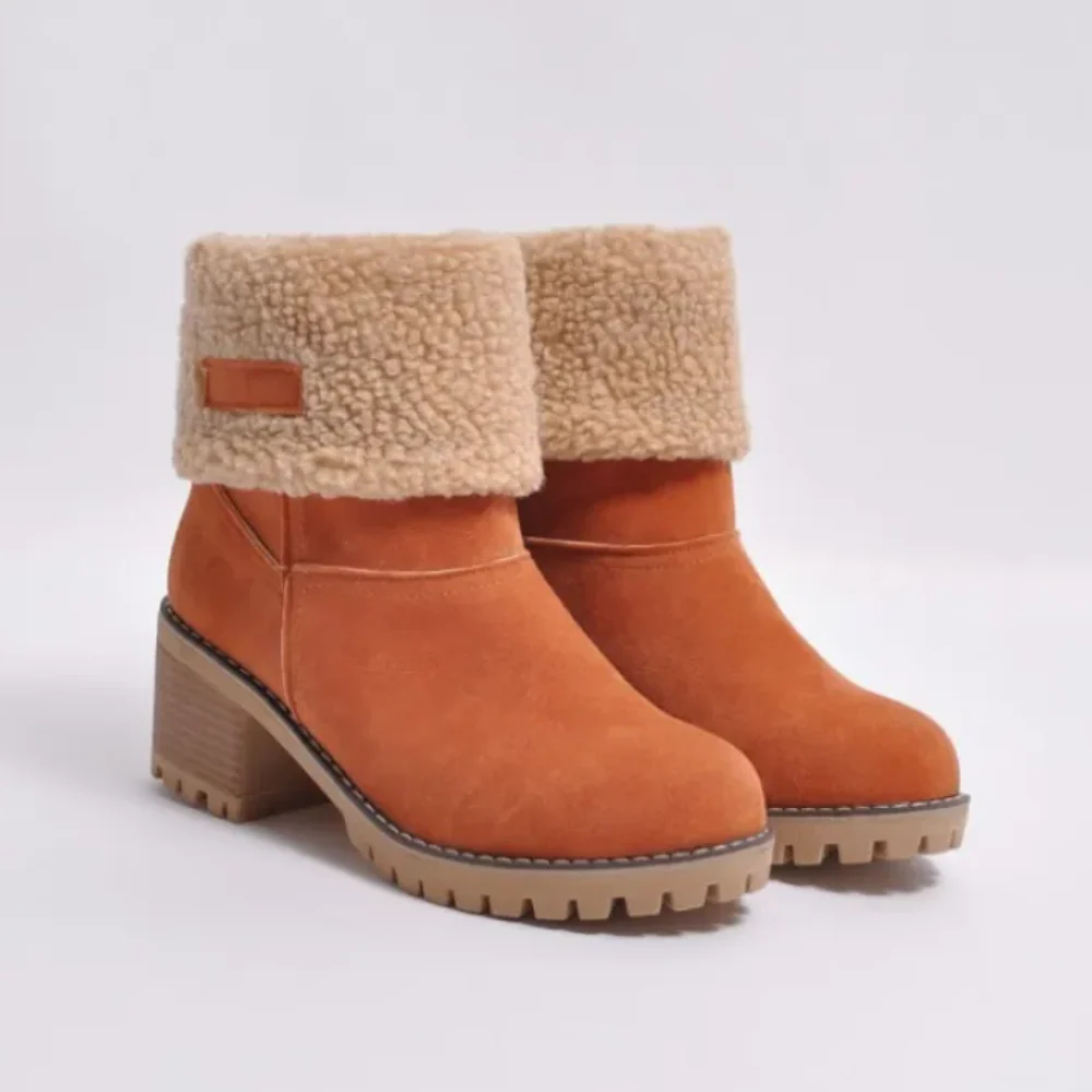 Valeria - Botines de invierno mujer con tacón medio forro