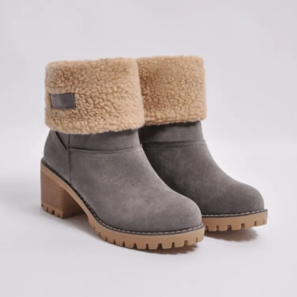 Valeria - Botines de invierno mujer con tacón medio forro