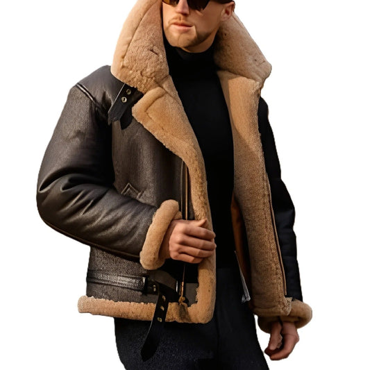 Álvaro – Chaqueta aviador con forro de borrego