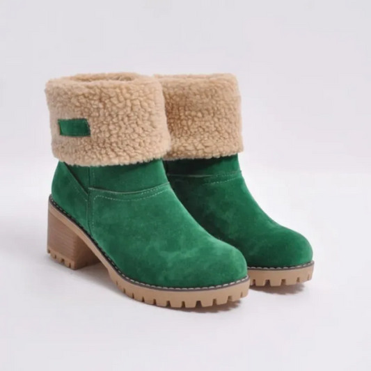 Valeria - Botines de invierno mujer con tacón medio forro