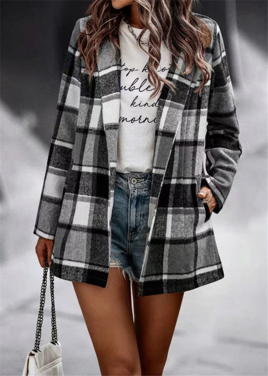 Daniela – Chaqueta de cuadros estilo casual chic