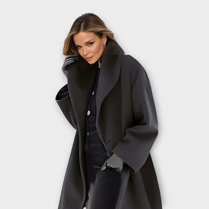 Elena - Abrigo oversize con solapa amplia mujer