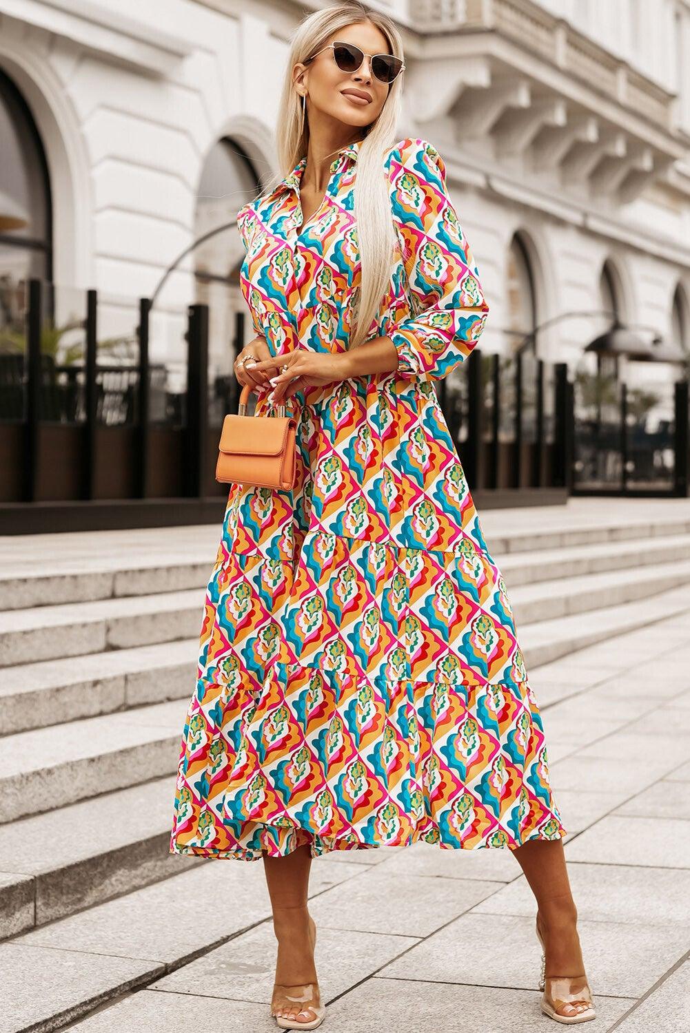 Aymarí | Vestido de mujer con estampado geométrico